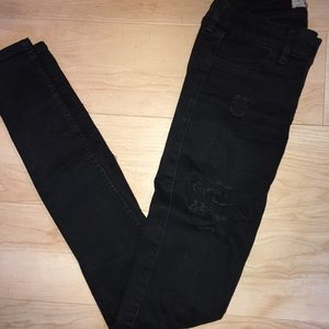 Black Distressed Skinny Jeans